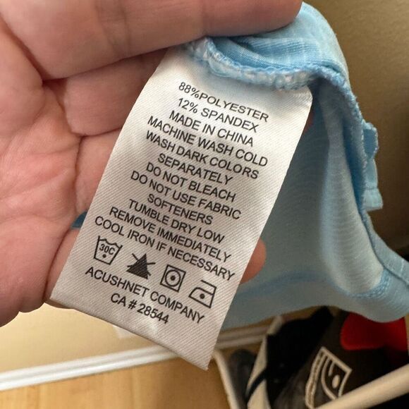 Foot Joy Shirt Mens Large Blue Polo Short Sleeve Striped Golf Performance - Picture 3 of 10